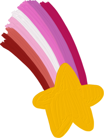 Cute Painterly Pride Lesbian Shooting Star
