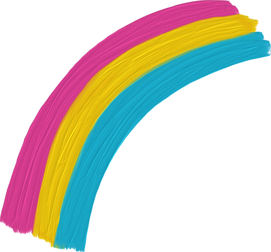 Cute Painterly Pride Pansexual Paint Swatch