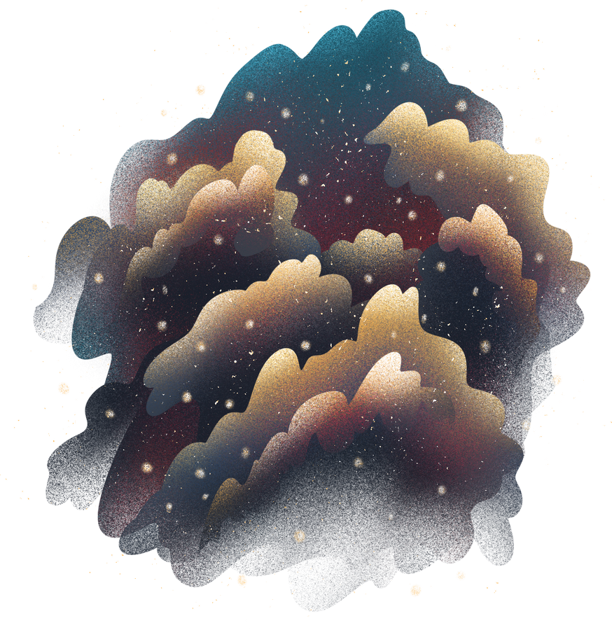 Painterly Textured Semi Realistic Cosmic Dust